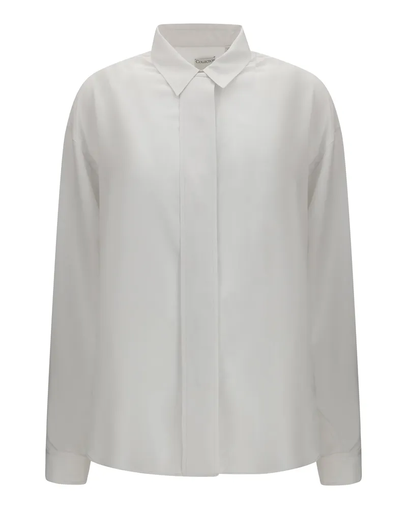 Calvin Klein Women's Long-Sleeve Shirt Amari Cloud White Silk White