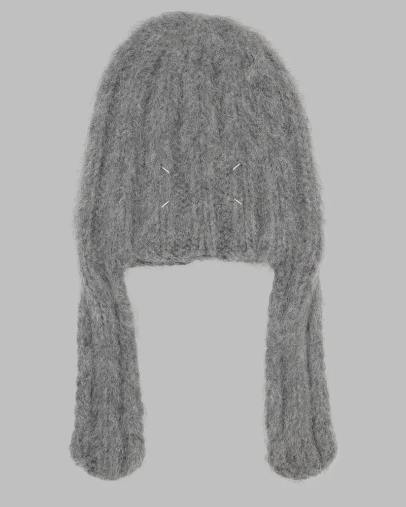 Maison Margiela Men's Beanie Ribbed Hat Grey Wool And Alpaca Gray