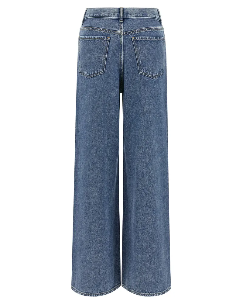 Theory High-Waisted Wide-Leg Jeans — Blue Indigo
