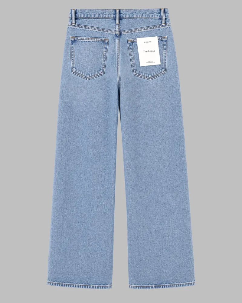 Frame Denim Men's Wide-Leg Jeans Cotton Denim Blue Blue