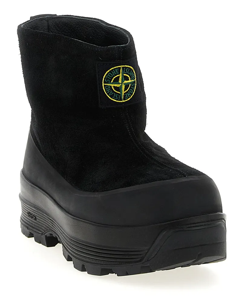 Stone Island Suede with Rubber Band Boot — Black Black