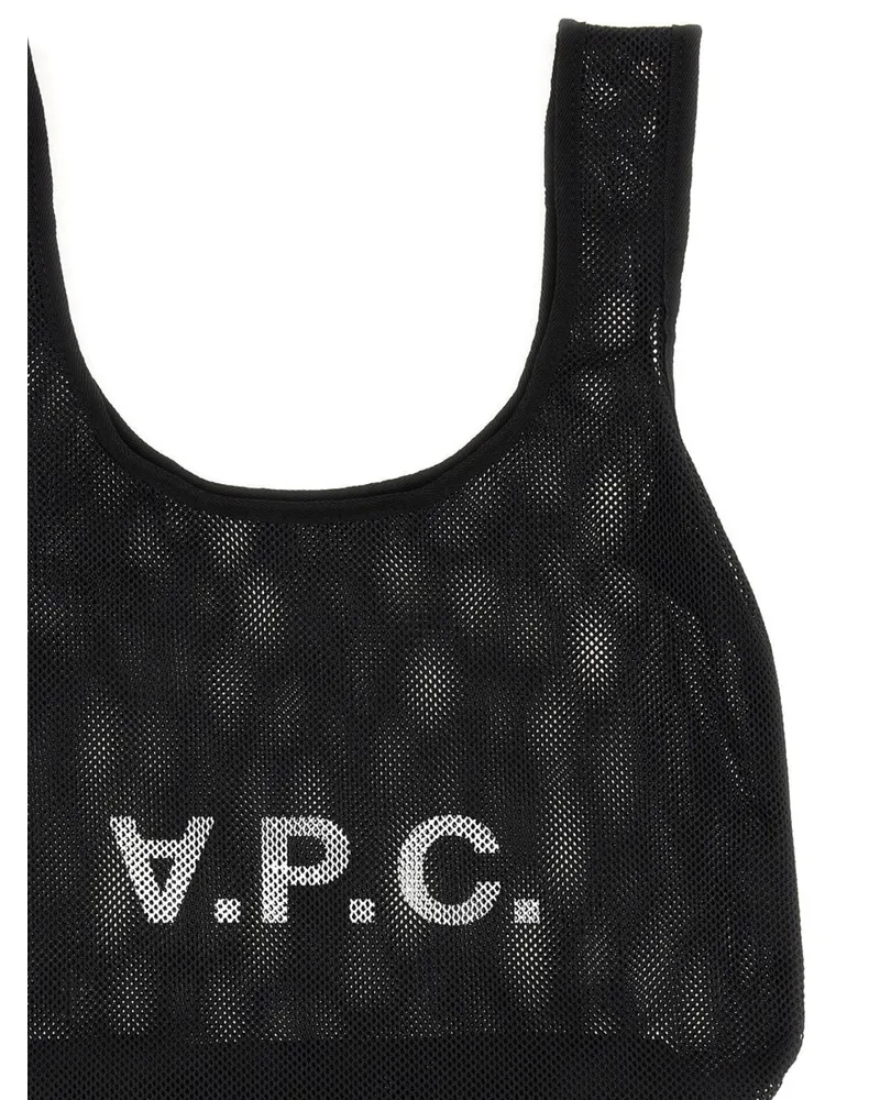 A.P.C. Men's Shopping Bag Rebound Black Polyester Handbags Hand Black