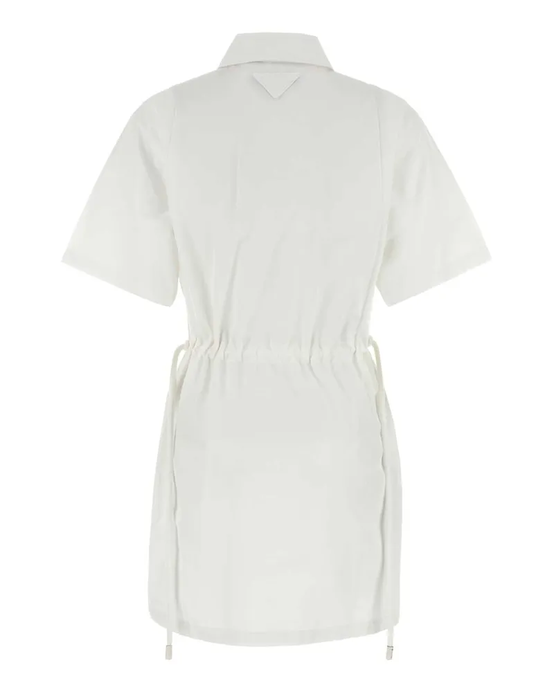 Prada Women's White Poplin Shirt Dress Bianco Exterior: Cotton Abiti White