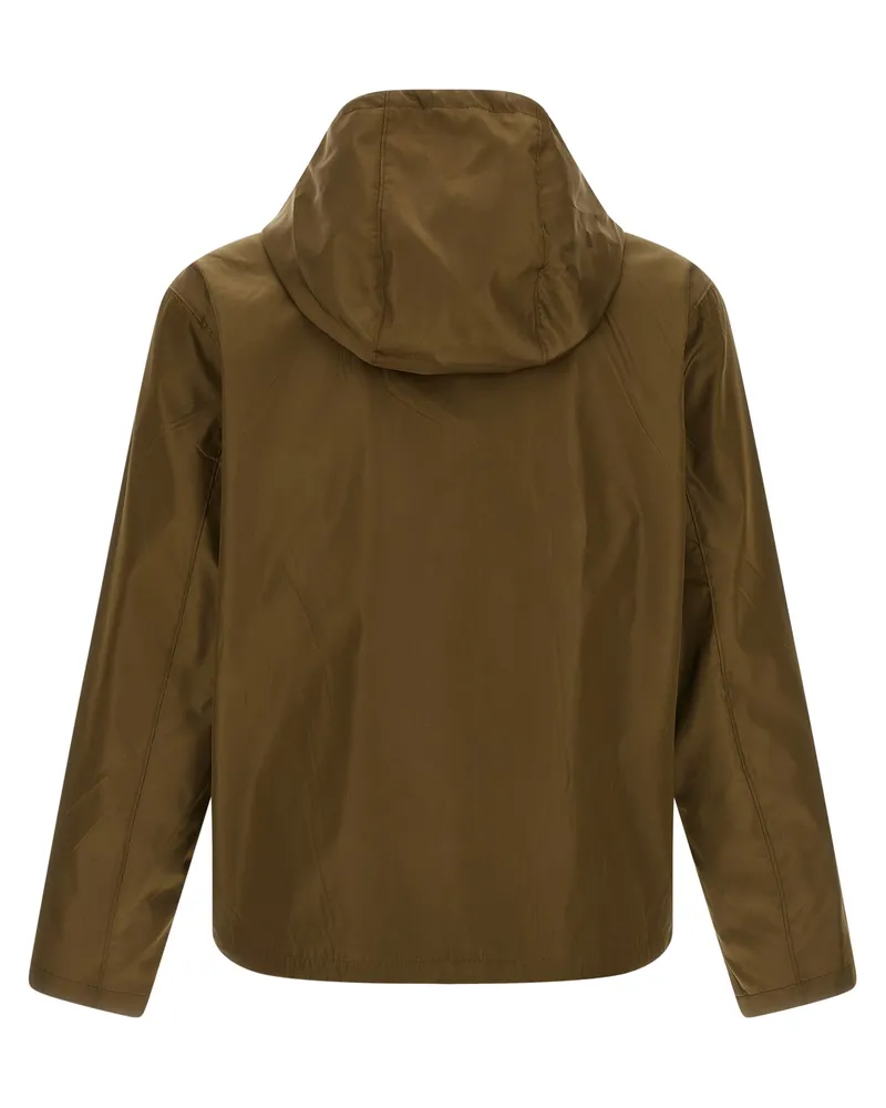 Prada Bicolor Polyamide Shell Jacket — Green Green