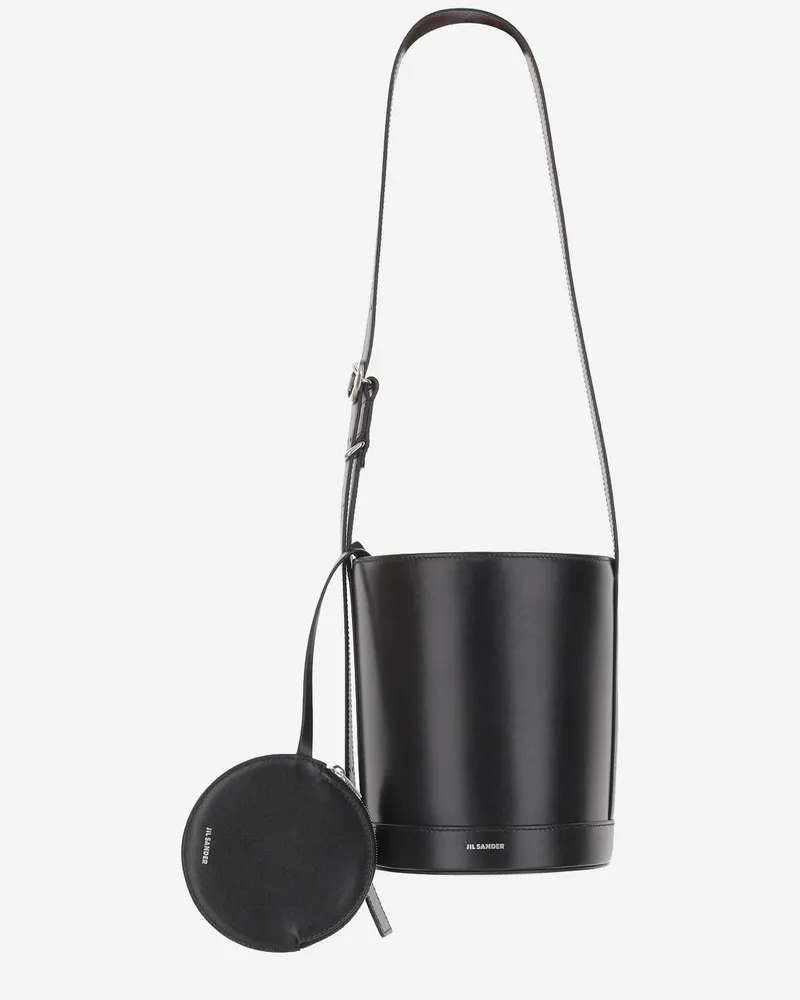 Jil Sander Calfskin Bucket Bag — Black Black