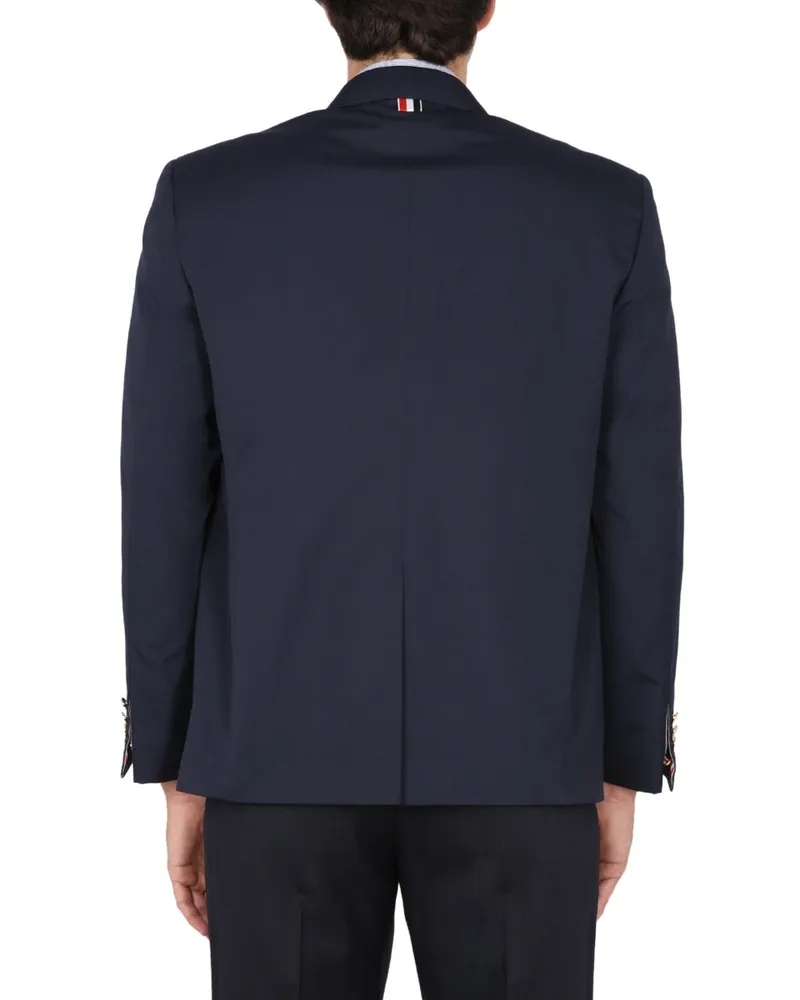 Thom Browne Single-Breasted Blazer — Blue Blue
