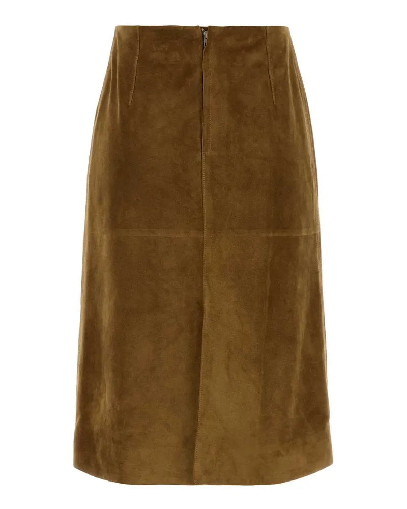 Jil Sander Suede Skirt — Brown Brown