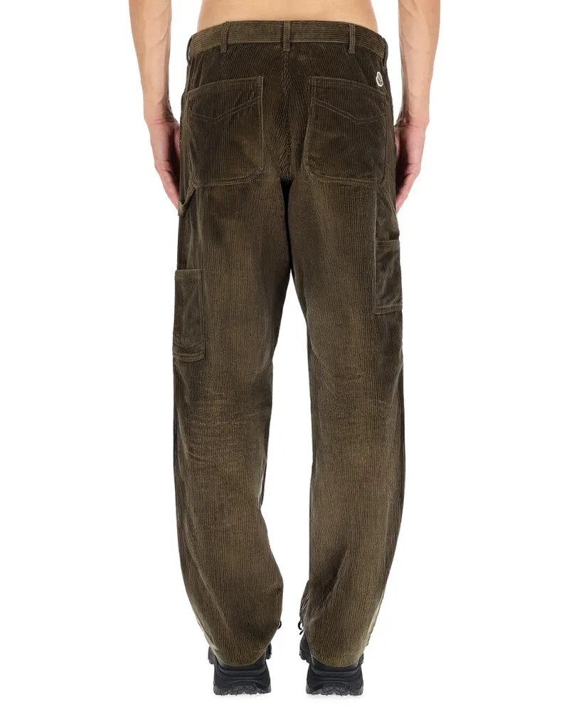 Moncler Ribbed Cotton Trousers — Green Green