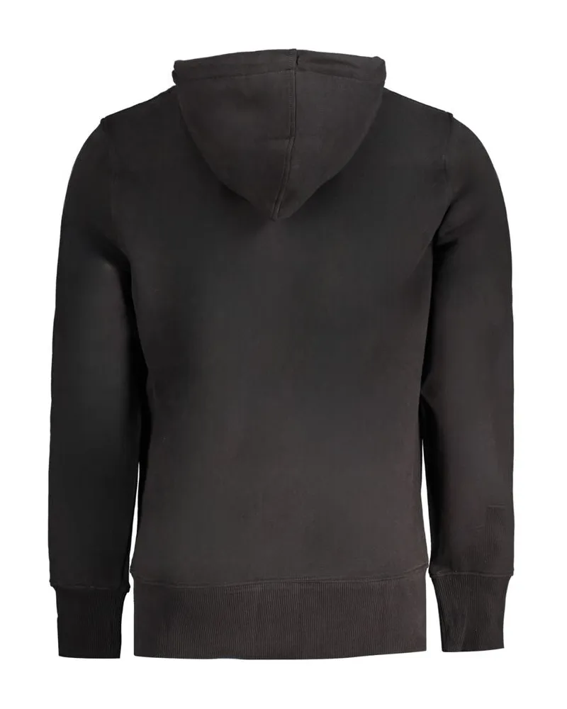 Calvin Klein Logo-Embroidered Cotton Hoodie — Black Black