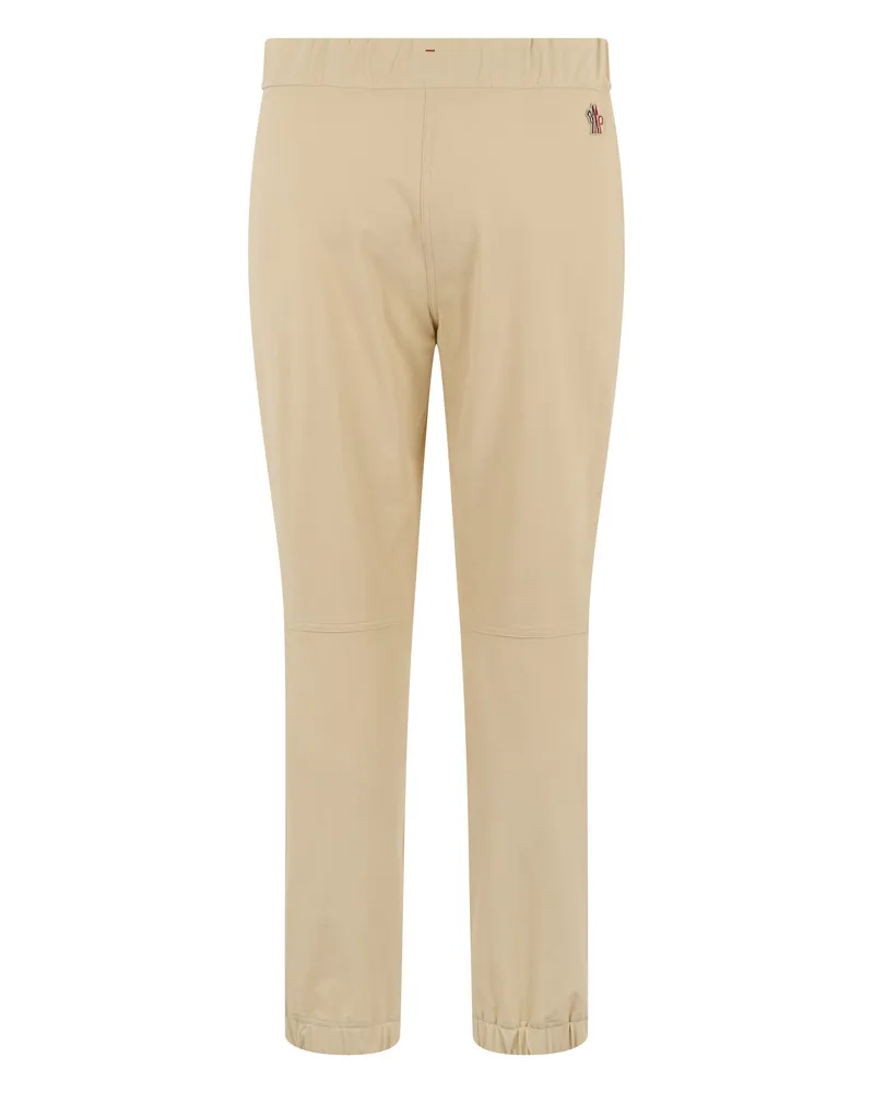 Moncler Women's Straight Trousers With Contrasting Belt Beige Polyamide Beige