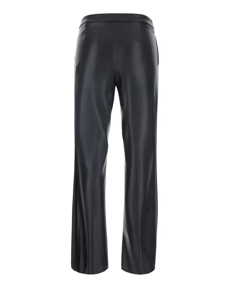 Jucca Women's Pants High-Waist Ecoleather Black Trousers Black