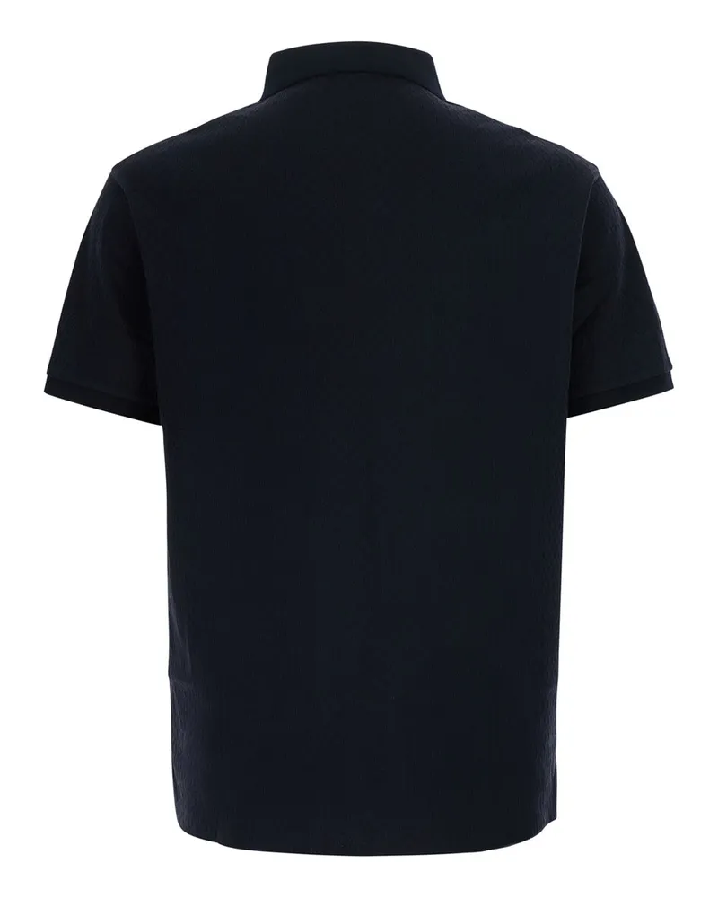 Emporio Armani Men's T-Shirt Jacquard Cotton Blue T-Shirts And Polos Blue