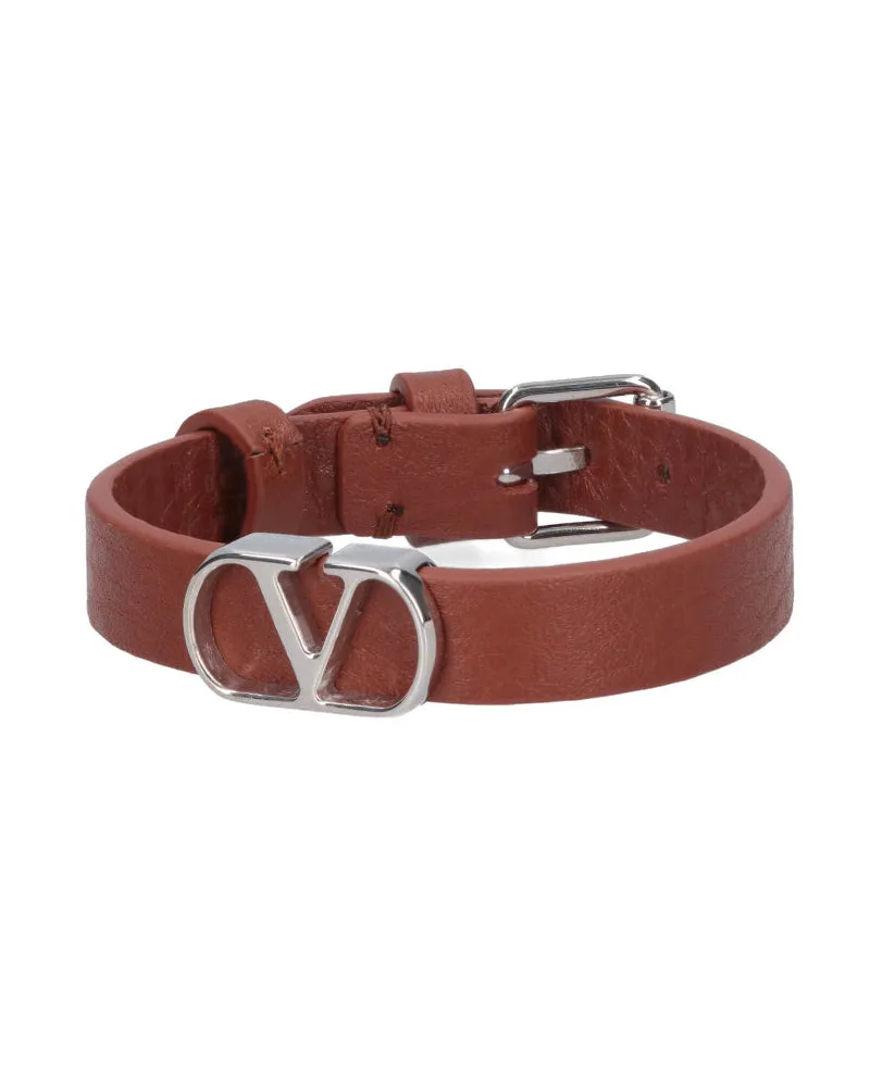 Valentino Garavani Men's Bijoux Brown Calf Leather Brown