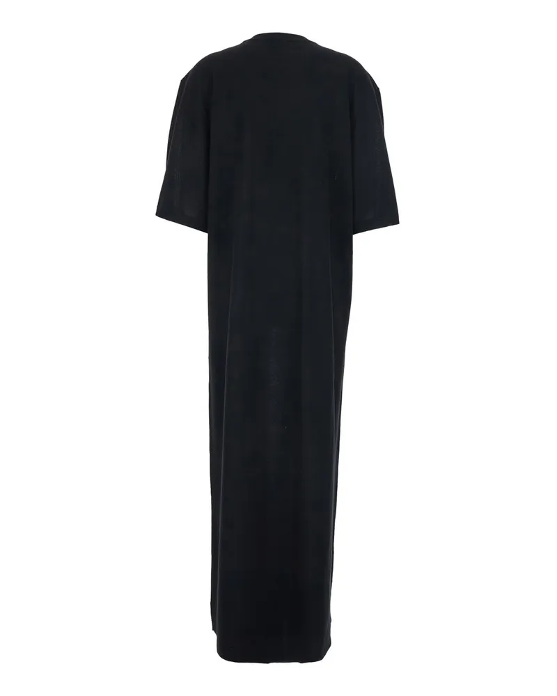 Totême Women Long Dress Girocolo Black Wool Black
