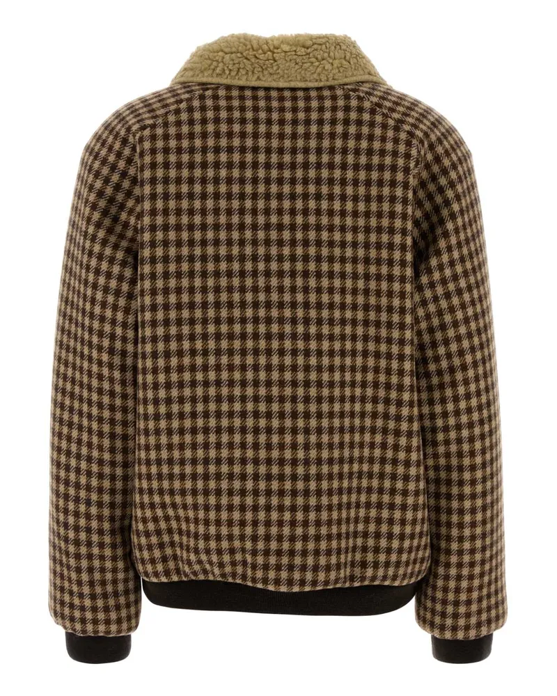 Miu Miu Women's Embroidered Wool Jacket Cammello+cacao Giubbini Brown