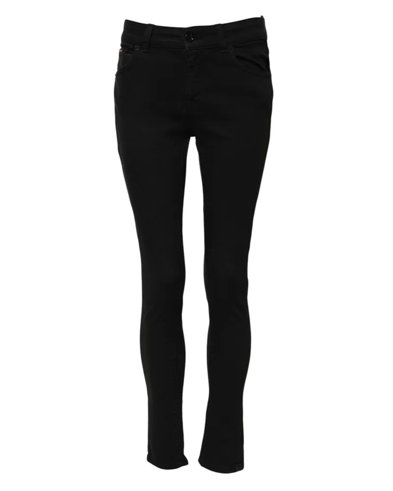 Dolce & Gabbana Women's Black Cotton Skinny Mid Waisted Denim Jeans Elastane Clothing Black