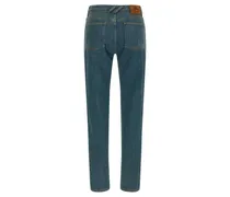 Women's Blue Cotton Straight-Leg Jeans Clothing