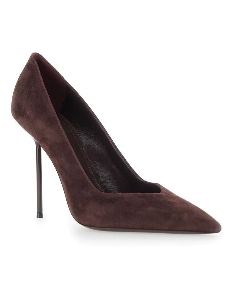 Paris Texas Women's Pumps Lidia Brown Suede Goat Leather Brown