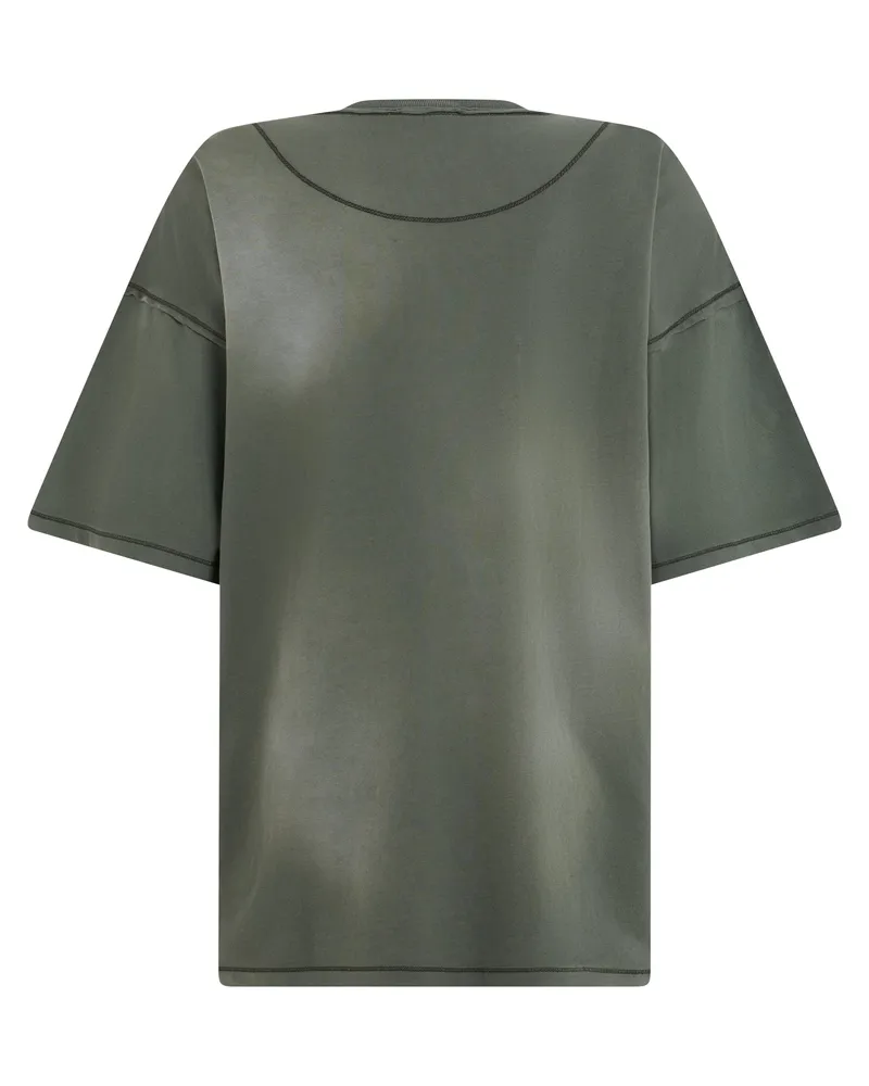Diesel Cotton Chest Pocket T-Shirt — Green Green