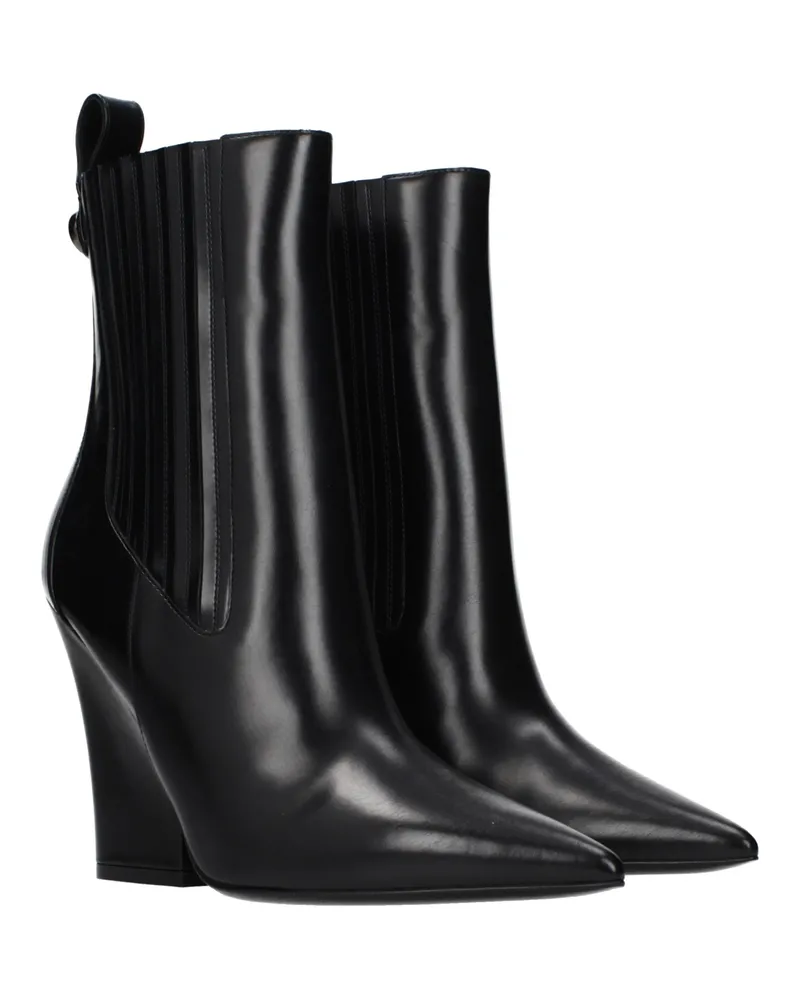 Valentino Garavani Women's Black Leather Ankle Boots Black
