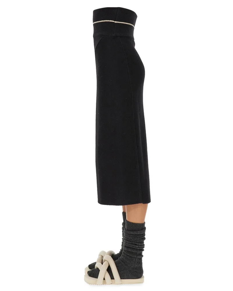 Moncler Knitted Midi Skirt — Black Black
