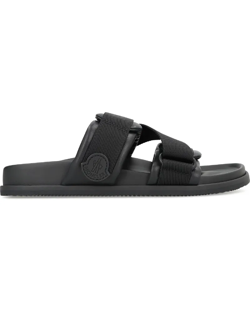 Moncler Women's Summer Velcro Slide Sandals Black Black