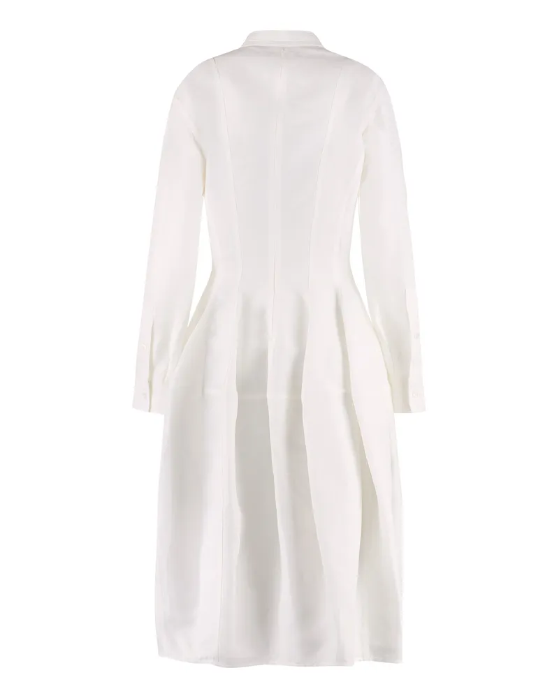 Bottega Veneta Women's Dress Linen-Viscose Blend Chalk White