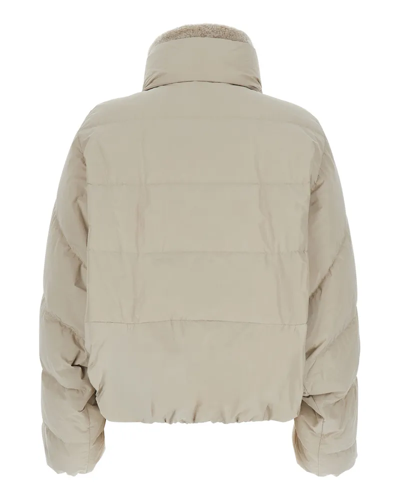 Brunello Cucinelli Women's Puffer Jacket Beige Cotton Beige