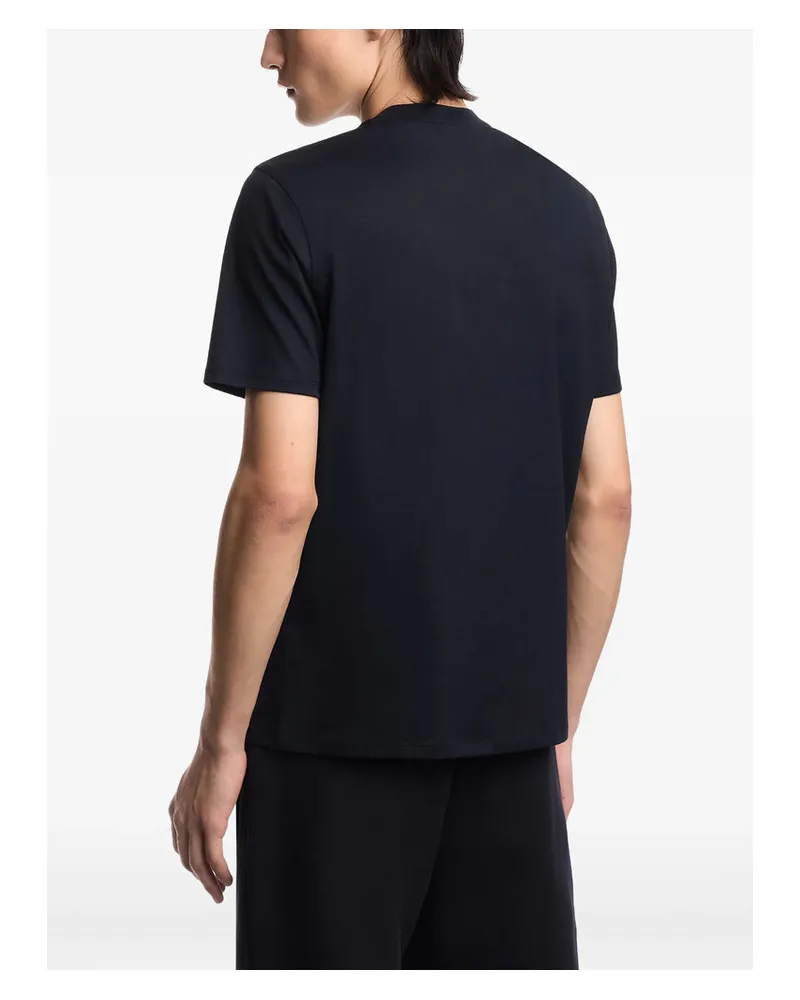 Emporio Armani Logo-Print Cotton T-Shirt — Navy Navy