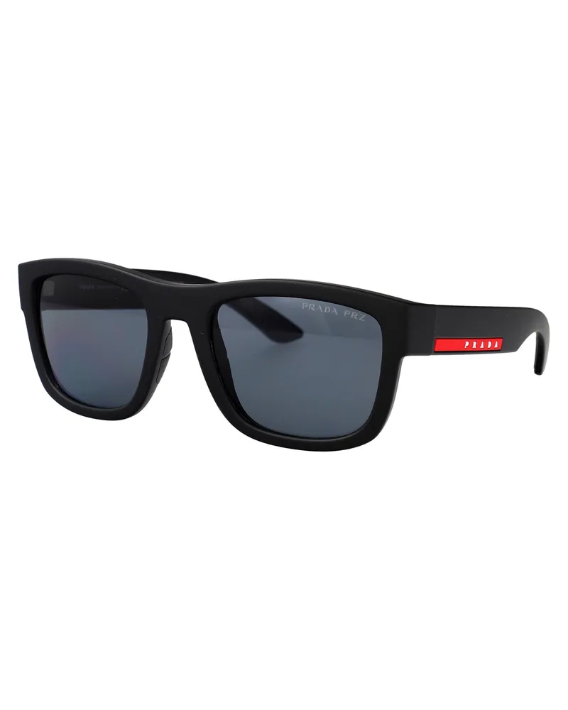 Prada 0PS Matte Black Rubber Nylon Sunglasses — Black Black