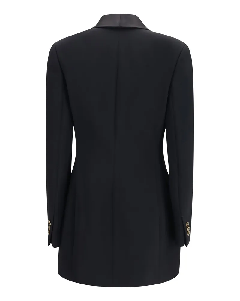 Versace Women's Wool Double Breasted Blazer Black Dress Blazers & Vests Black