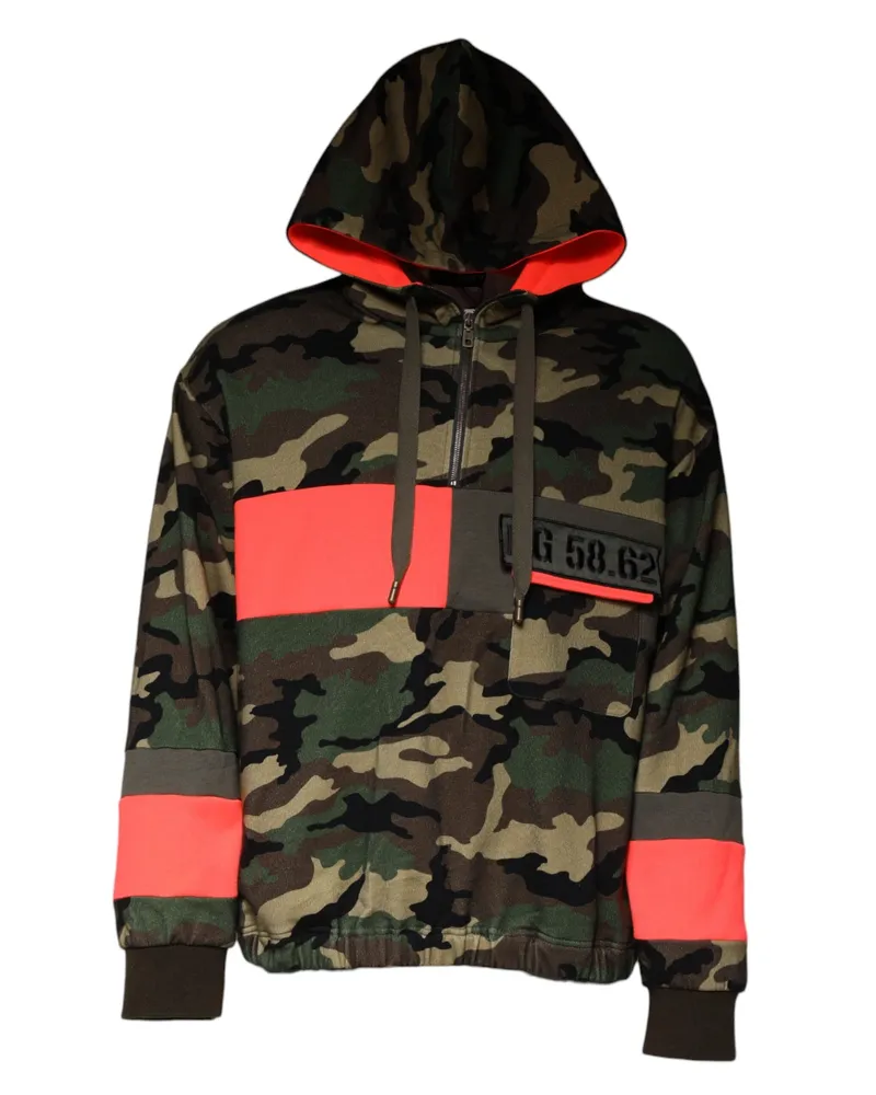 Dolce & Gabbana Multicolor Camouflage Hooded Men Sweatshirt Sweater Cotton Polyester Clothing Multicolor