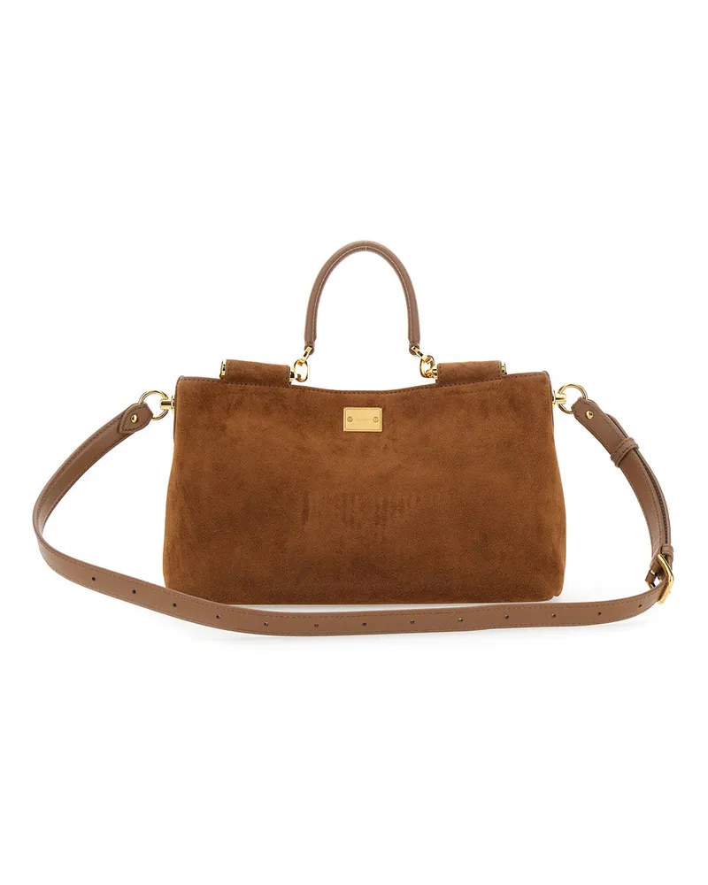 Dolce & Gabbana Women's Shoulder Bag Vittoria Beige Suede Beige