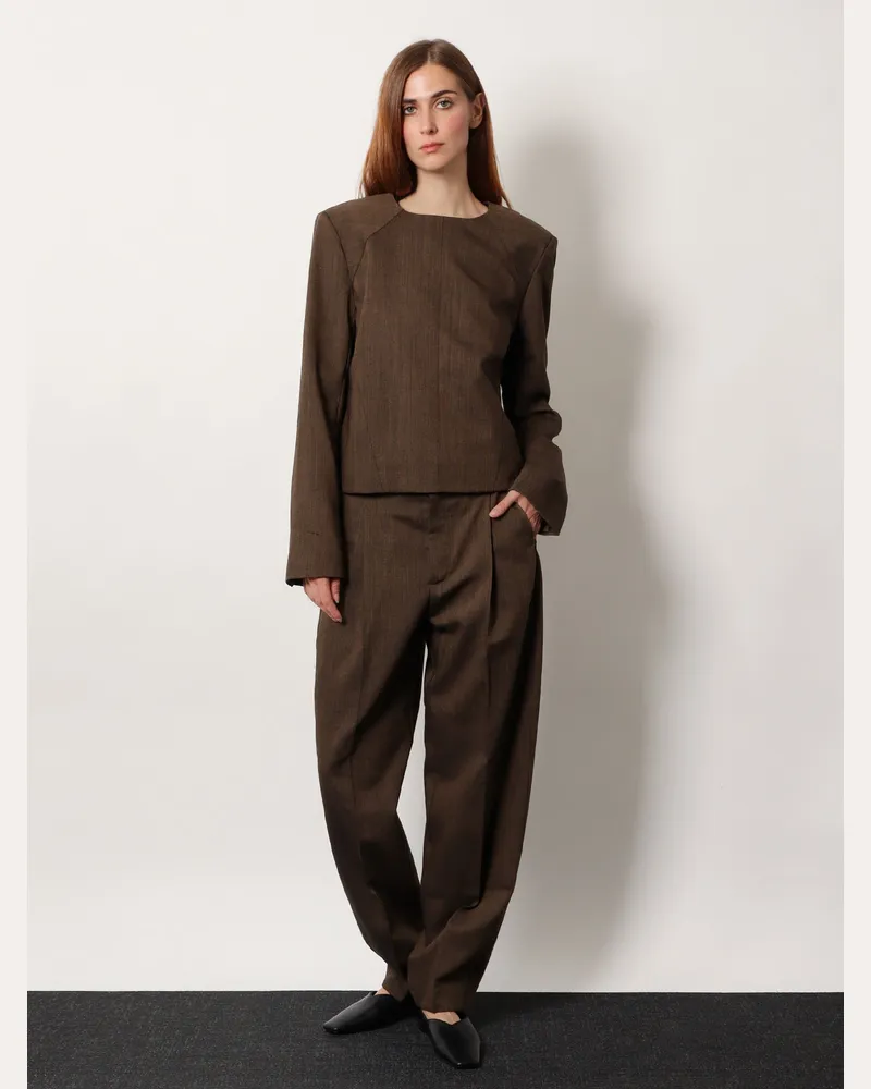 Soeur Women's Giovana Virgin Wool Sweater Brown Wool; Lining: Cotton Brown