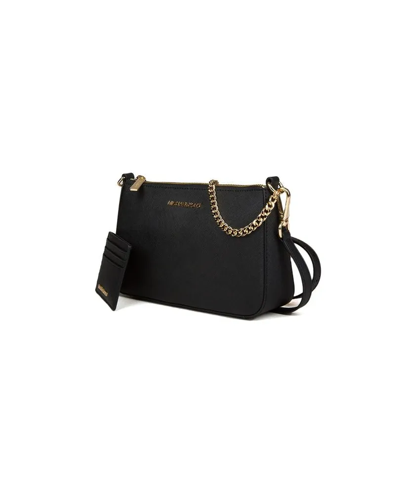 Michael Kors Women's Pouch & Card Holder Black Leather Black