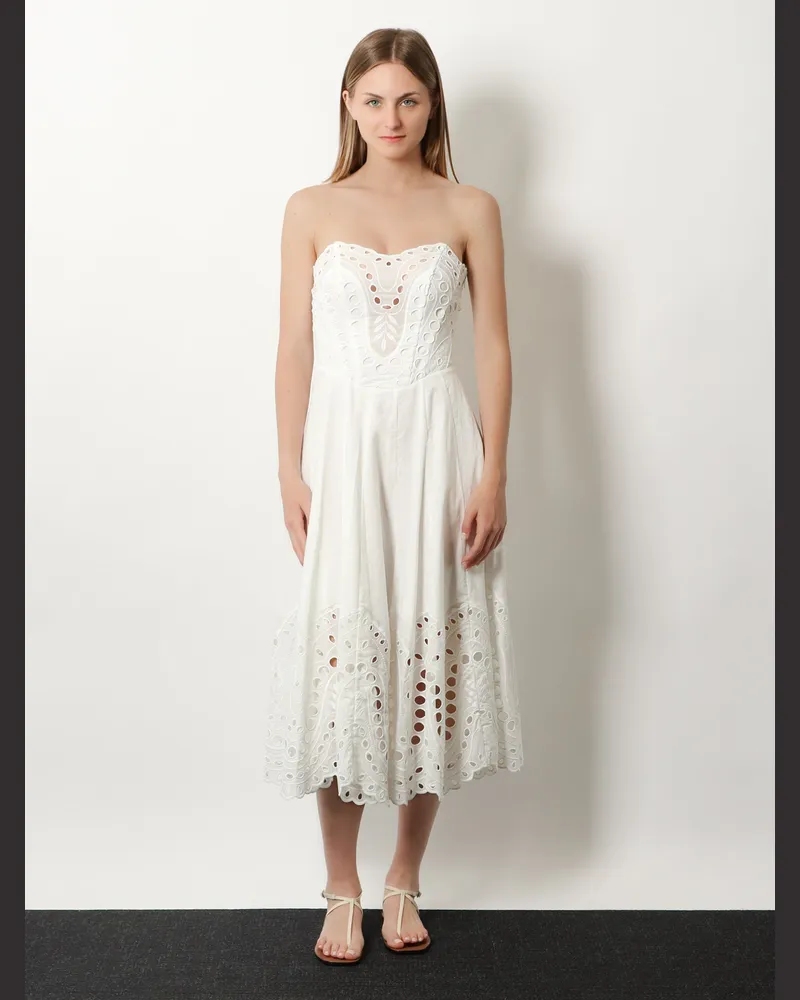 Charo Ruiz Women's Long Dress Marlin White Cotton White