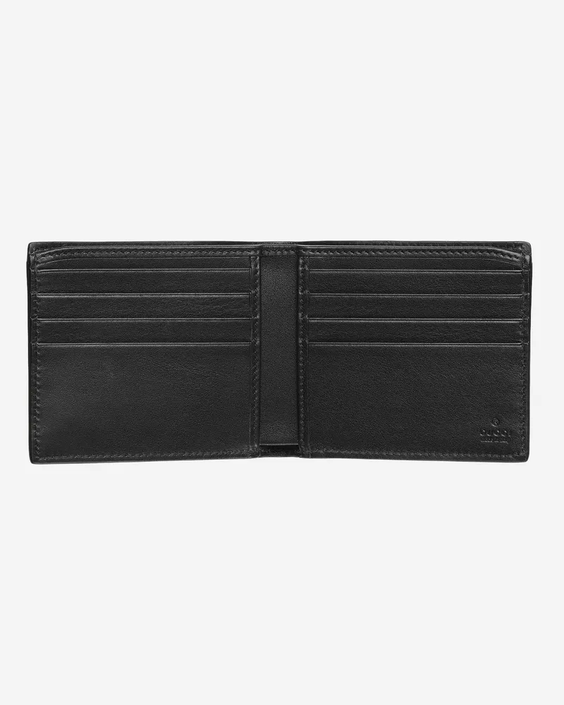 Gucci Men's Gg Marmont Bi-Fold Wallet Black Leather & Cardholders Black