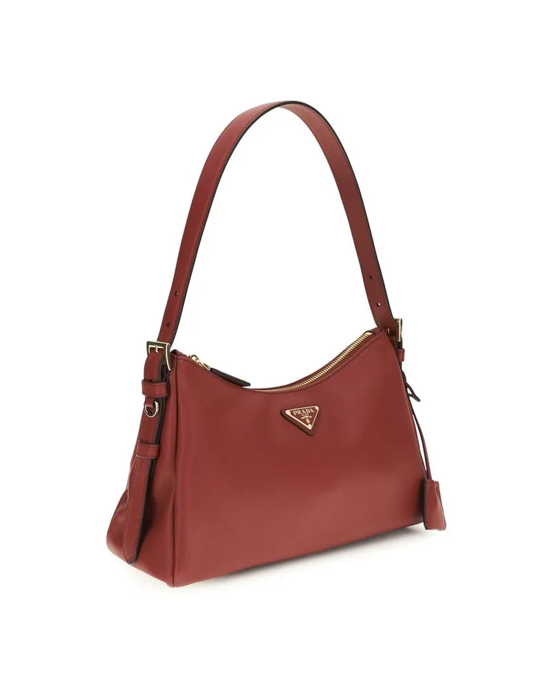 Prada Women's Multicolor Calf Leather Bos Taurus Shoulder Bag Red