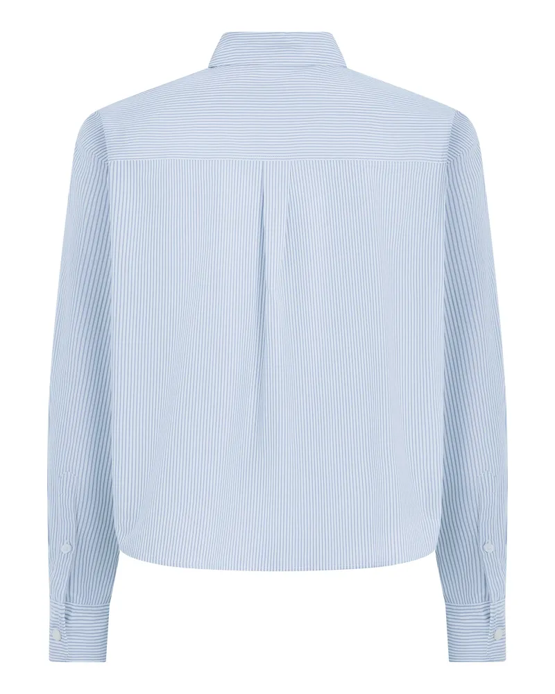 Max Mara Women's Long-Sleeve Cotton Poplin Shirt Blue Blue
