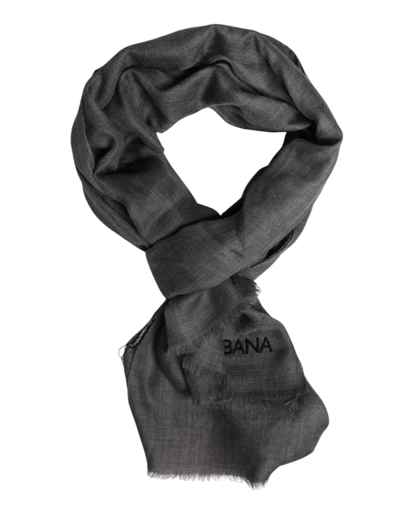 Dolce & Gabbana Cashmere Logo-Print Scarf — Gray Gray