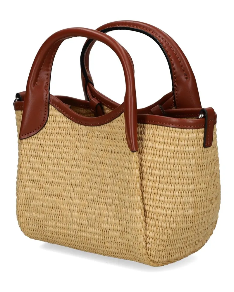 Emporio Armani Woven Straw Tote Bag — Beige Beige