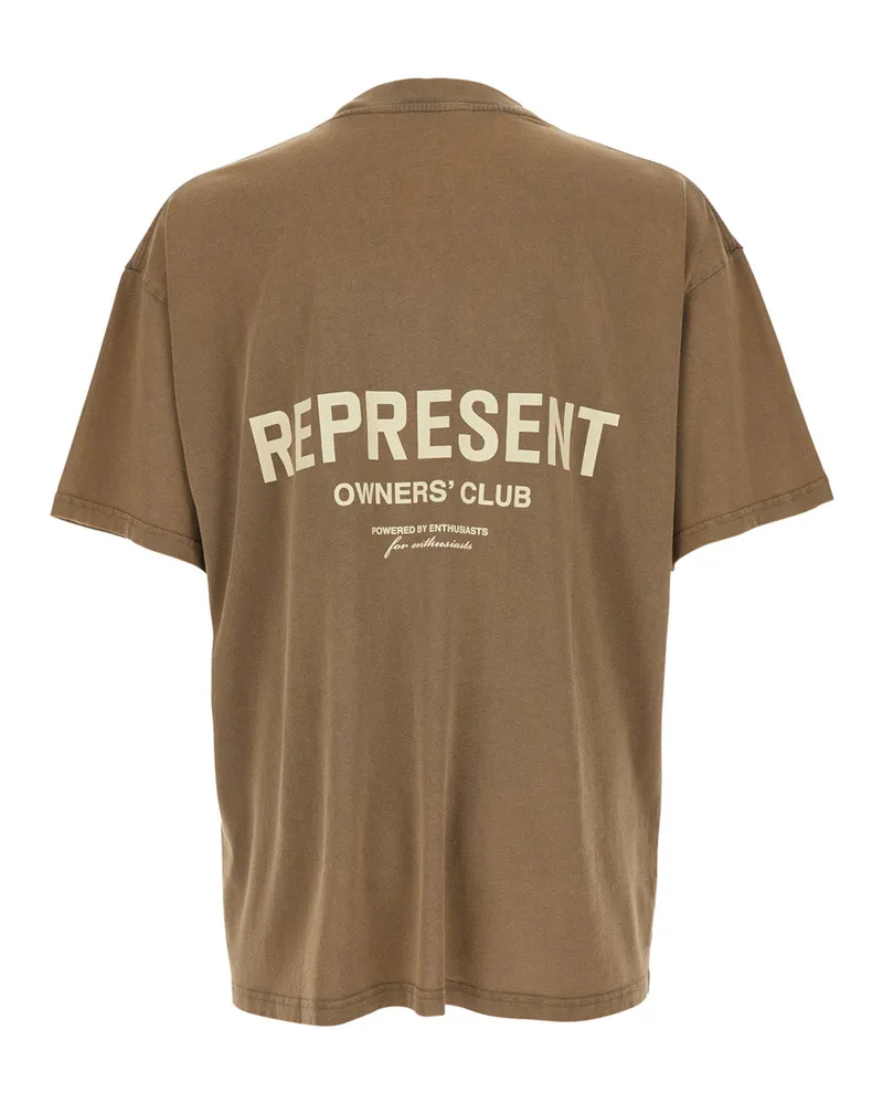 REPRESENT Logo-Printed T-Shirt — Brown Brown