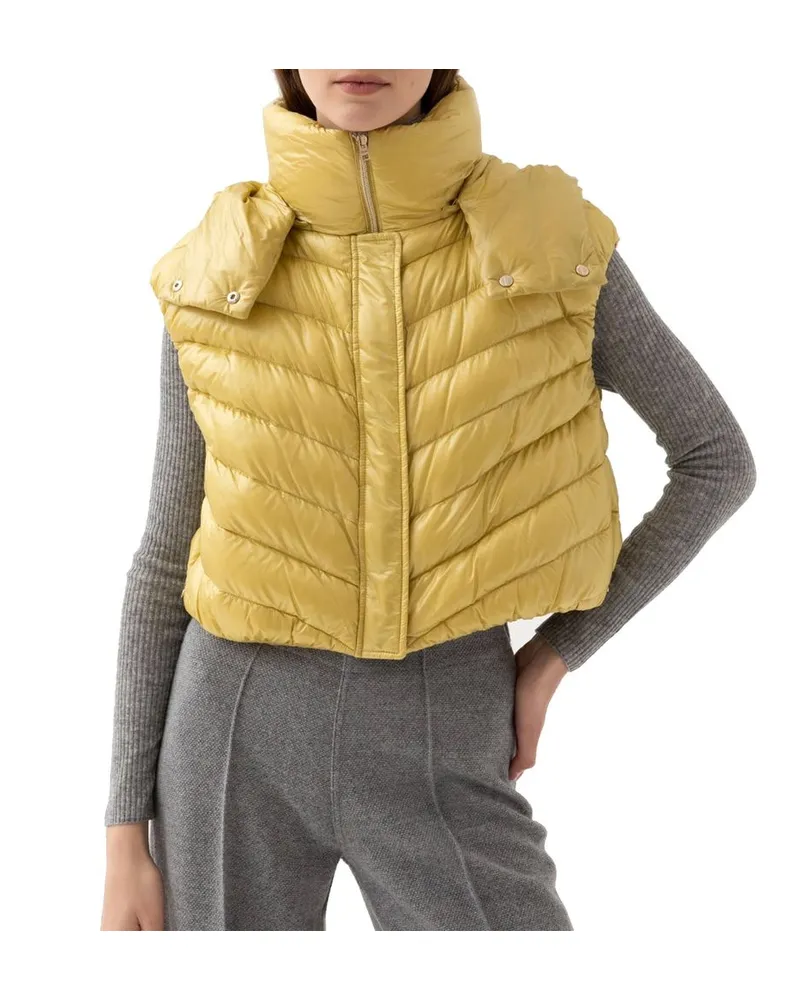 Herno Women's Bicolor Polyamide Sleveless Jacket Clothing Yellow