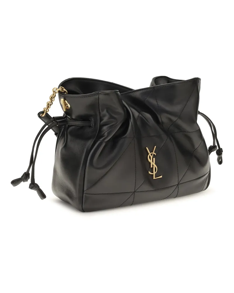 Saint Laurent Women's Jamie Pouch With Strap Nero Lamb Ovis Aries Clutches Black