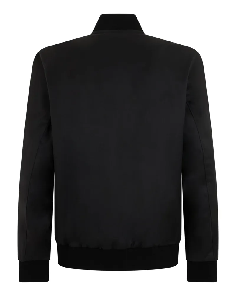 HUGO BOSS Men's Wool Blouson Jacket Black Virgin Bomber Black
