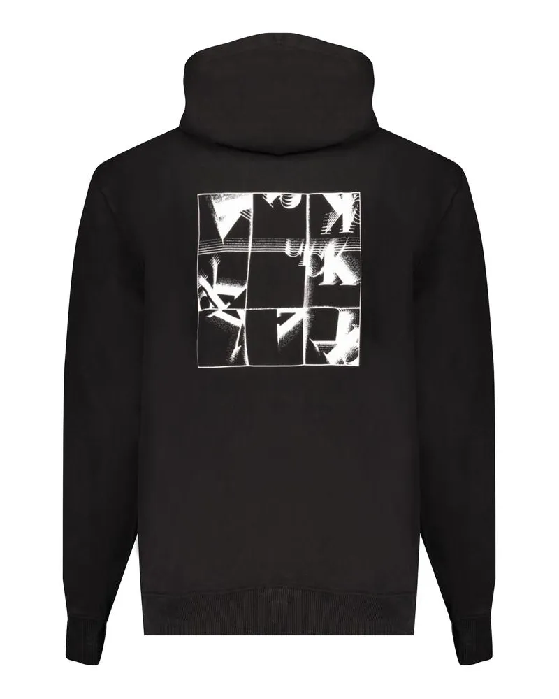 Calvin Klein Logo-Embroidered Cotton Hoodie — Black Black