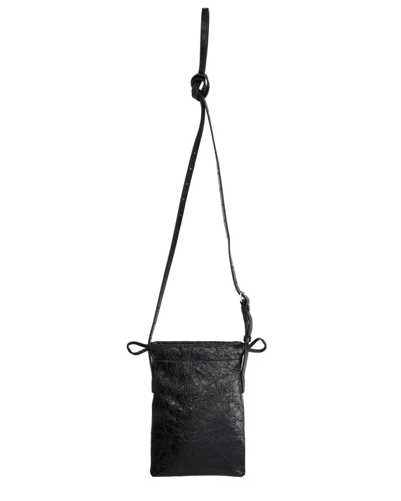 Balenciaga Leather Logo Card Case — Black Black