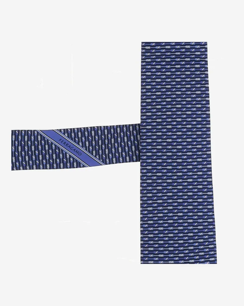 Ferragamo Men's Silk Tie Navy Ties & Bow Navy