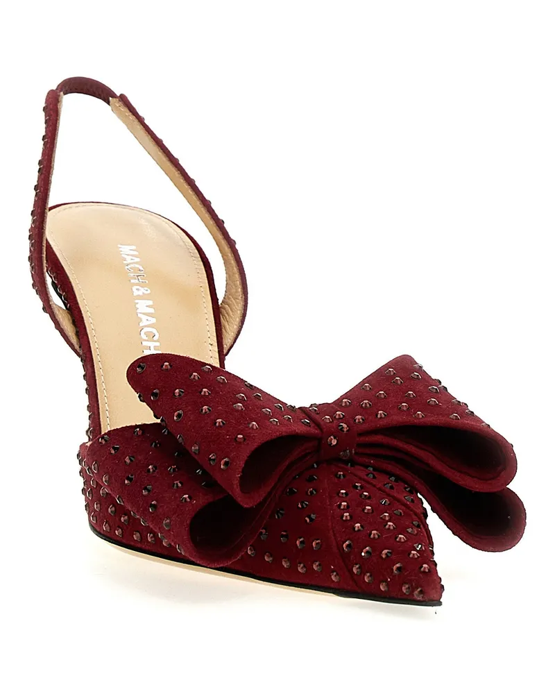 Mach & Mach Rhinestone-Embellished Suede Slingback Heel 