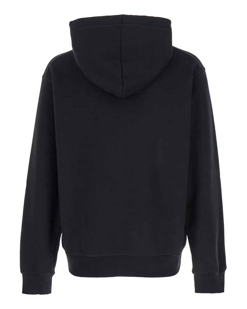 Dsquared2 Men's Black Hoodie With Maxi Logo Print Cotton Sweatshirts Sweater Black